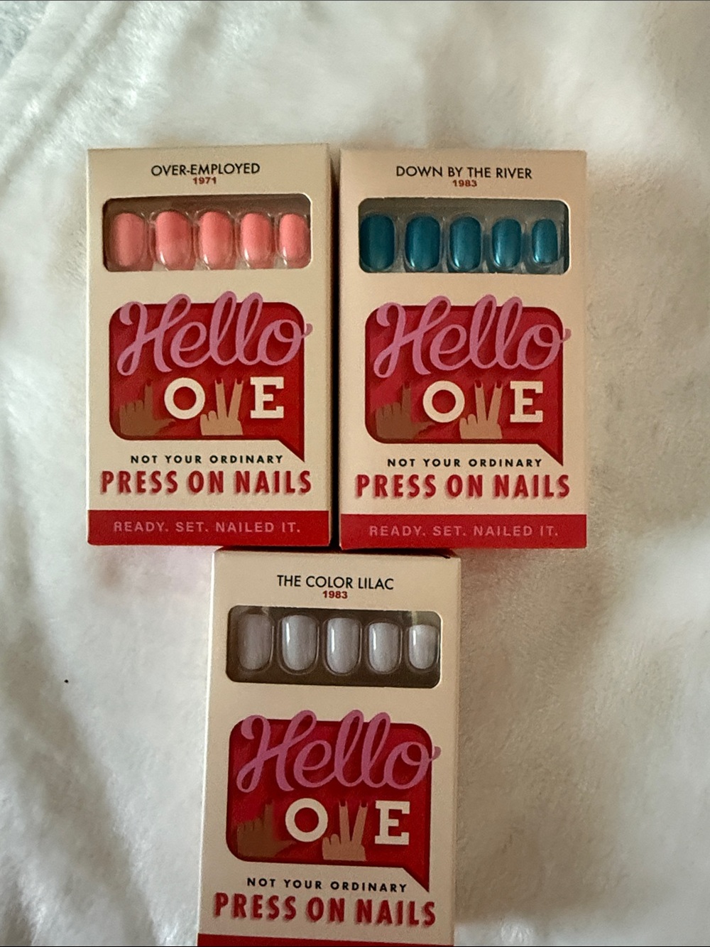 Hello OVE Press-On Nails - Pink, Teal & Lilac Color Pack